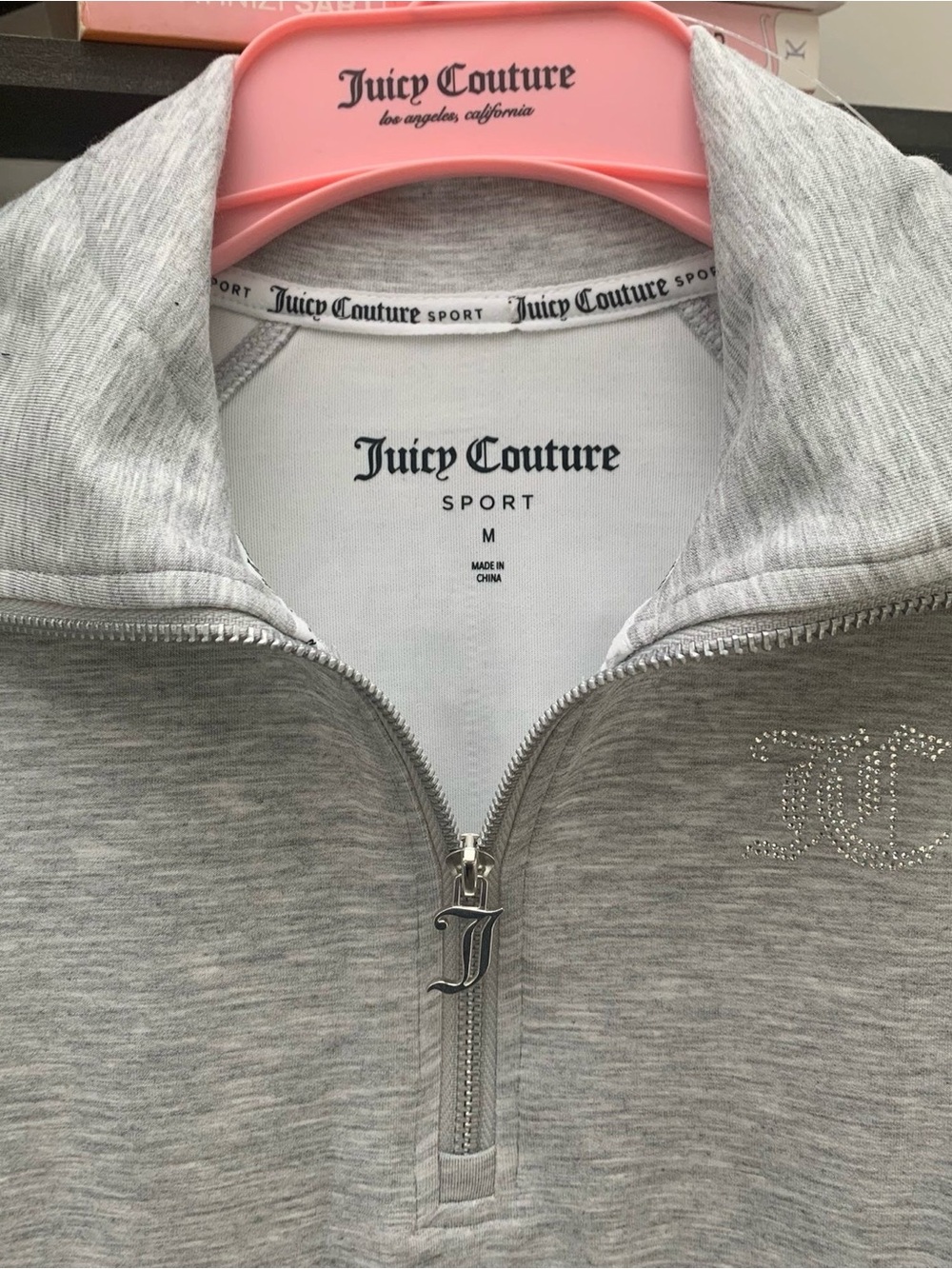 Juicy Couture Women’s Gray Cozy Sweatshirt &Shorts Set - Picture 2 of 5